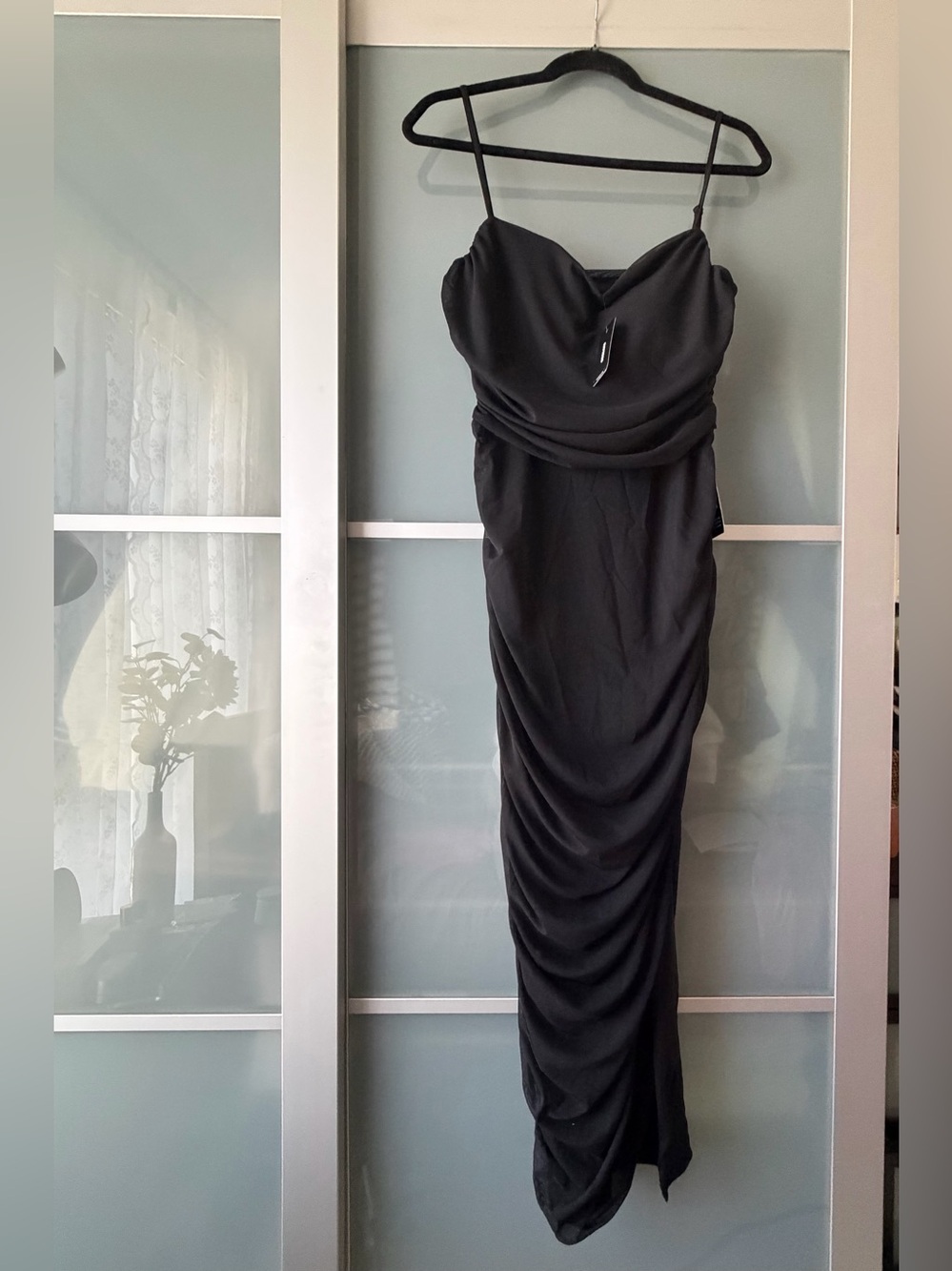 NWT Express Black Ruched Dress